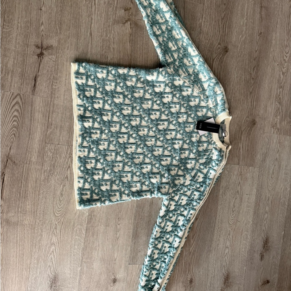 Patterned Blue and Cream Sweater DIOR